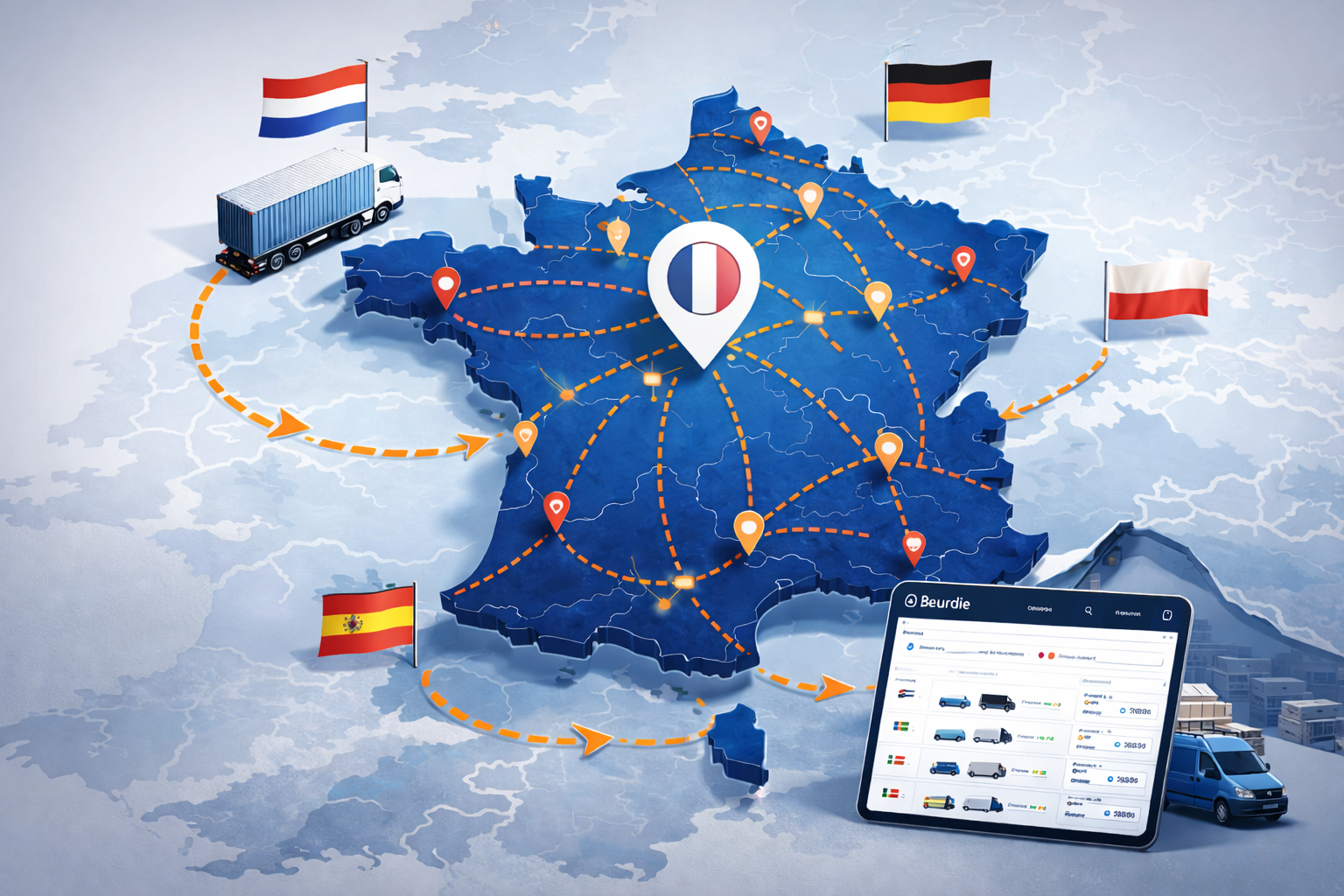 Europees wegtransport met Frankrijk als logistieke schakel